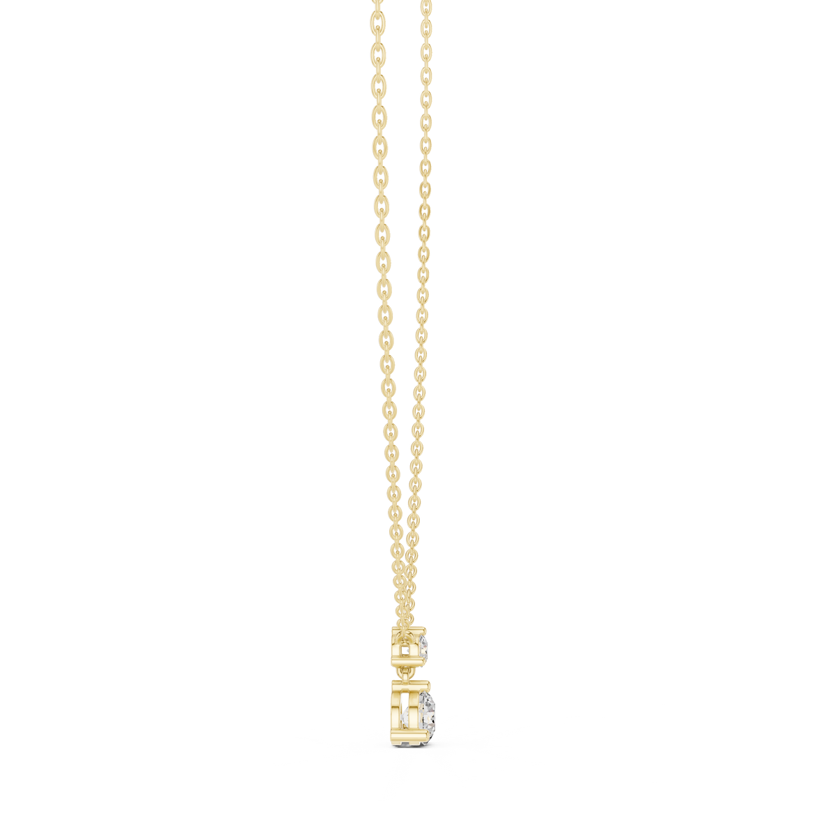 Two-Stone Graduated Round Lab Grown Diamond Drop Pendant