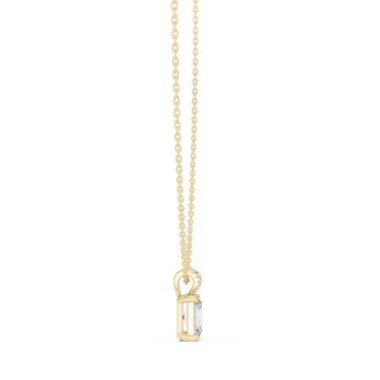 Radiant Cut Lab Grown Diamond Solitaire Pendant with Pave Split V-Bail