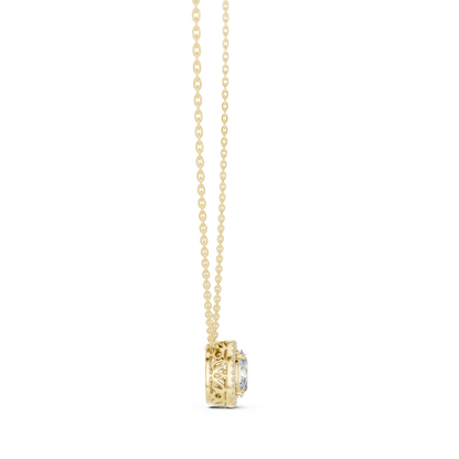Oval Cut Lab Grown Diamond Solitaire Halo Pendant