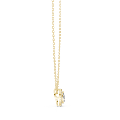 Pear Cut Lab Grown Diamond Solitaire Halo Pendant
