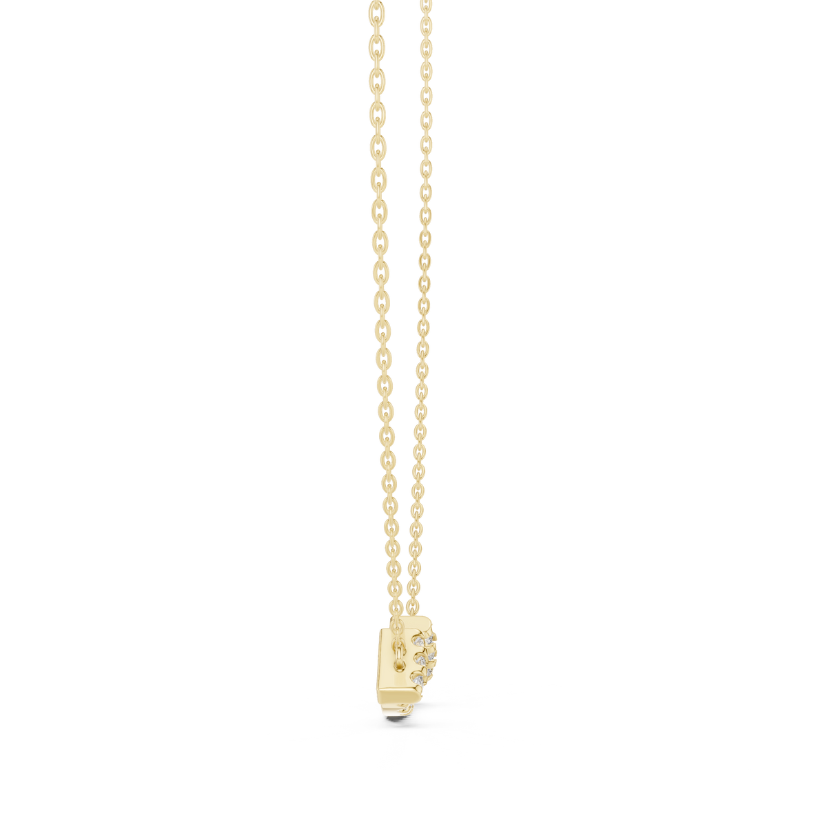 Curved Smile Pave Lab Grown Diamond Bar Pendant