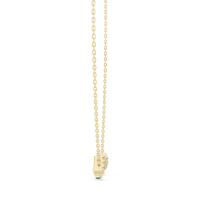 Curved Smile Pave Lab Grown Diamond Bar Pendant