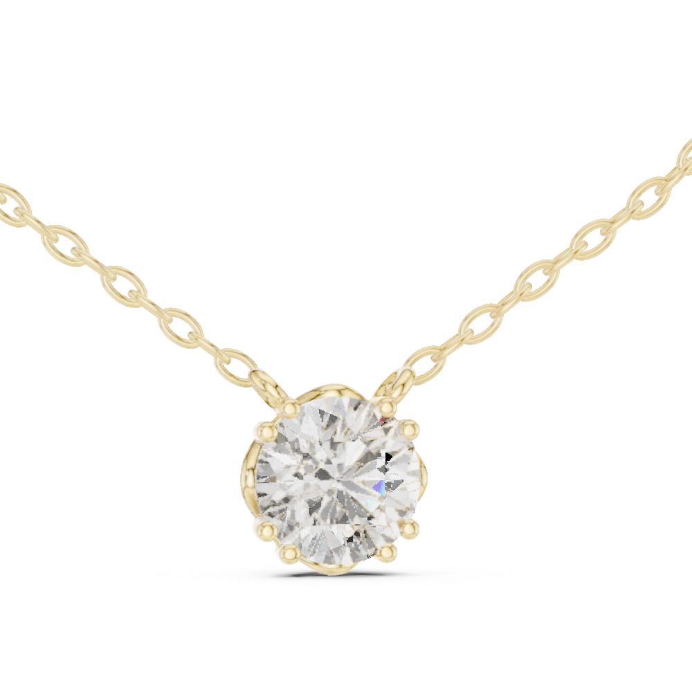 8-Prong Floating Round Lab Grown Diamond Solitaire Pendant