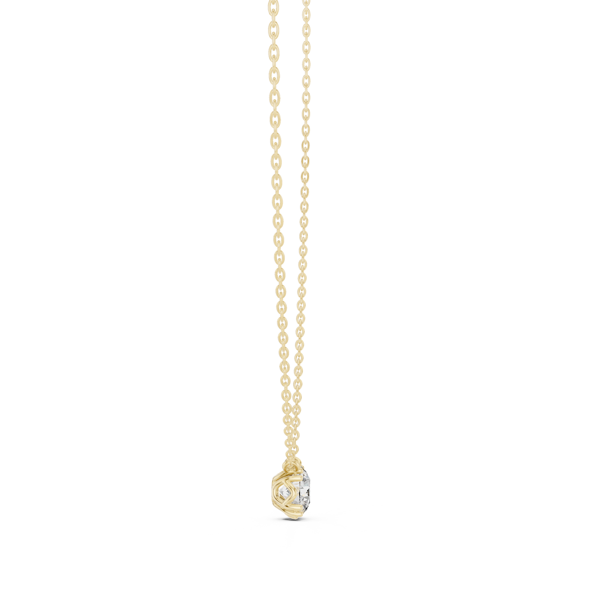 8-Prong Floating Round Lab Grown Diamond Solitaire Pendant