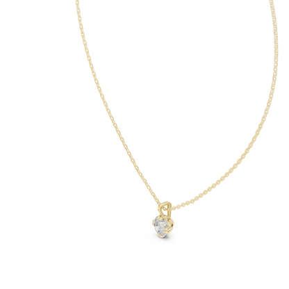 Double-Claw Round Lab Grown Diamond Solitaire Pendant