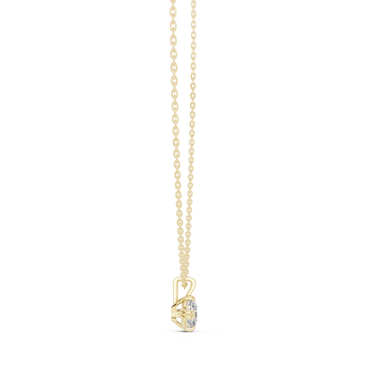 Double-Claw Round Lab Grown Diamond Solitaire Pendant
