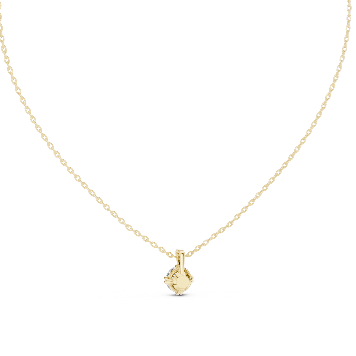 Double-Claw Round Lab Grown Diamond Solitaire Pendant
