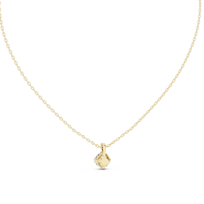 Double-Claw Round Lab Grown Diamond Solitaire Pendant
