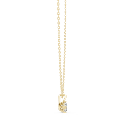 Round Lab Grown Diamond Solitaire Drop Pendant with Tapered Bail