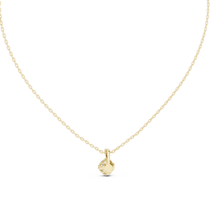 Round Lab Grown Diamond Solitaire Drop Pendant with Tapered Bail
