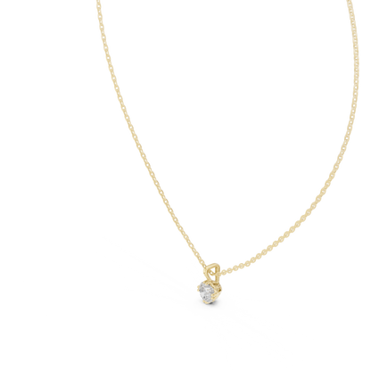 0.50 Ct Round Cut Lab Grown Diamond Double-Claw Solitaire Pendant
