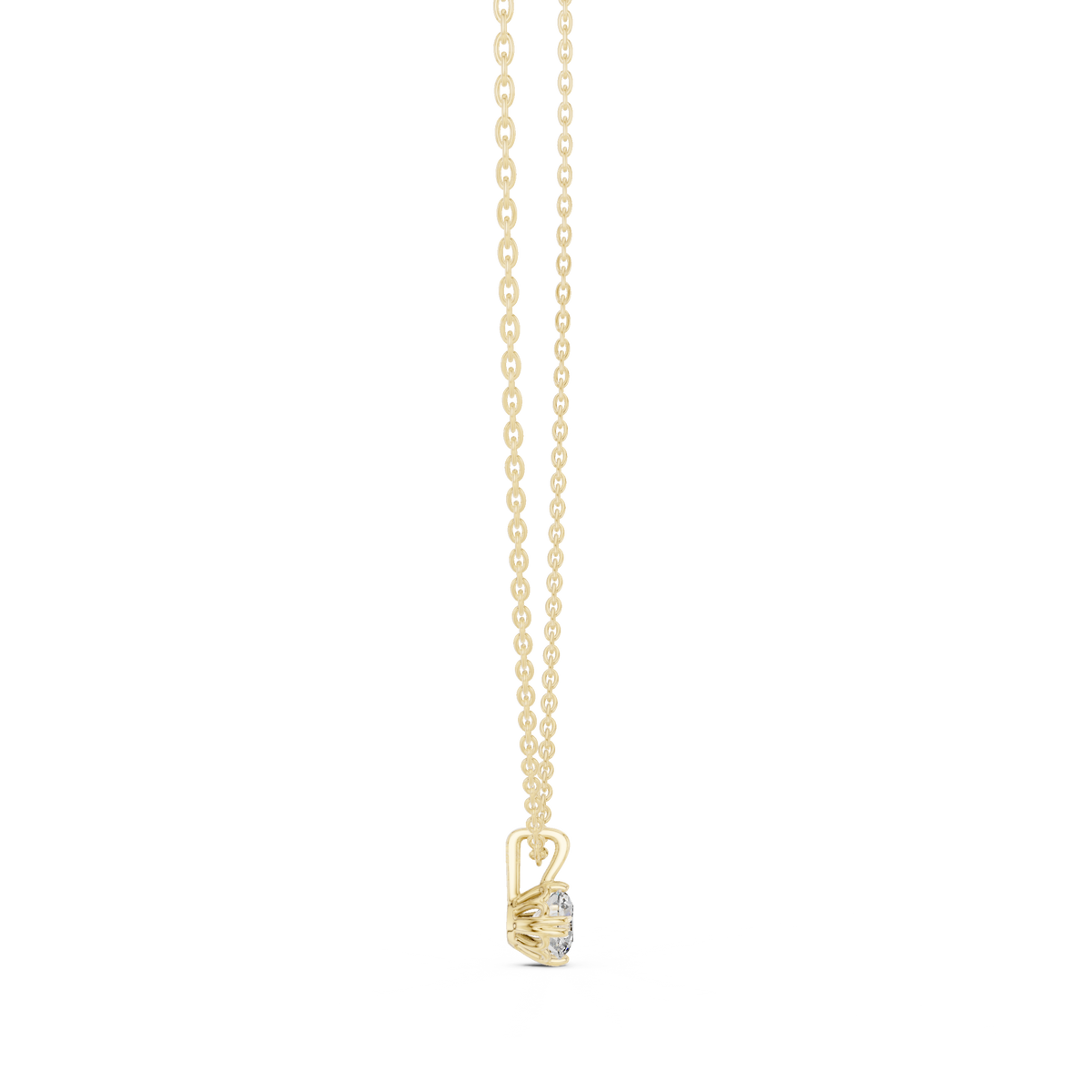 0.50 Ct Round Cut Lab Grown Diamond Double-Claw Solitaire Pendant