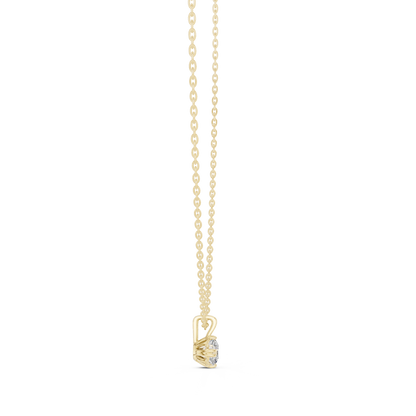 0.50 Ct Round Cut Lab Grown Diamond Double-Claw Solitaire Pendant