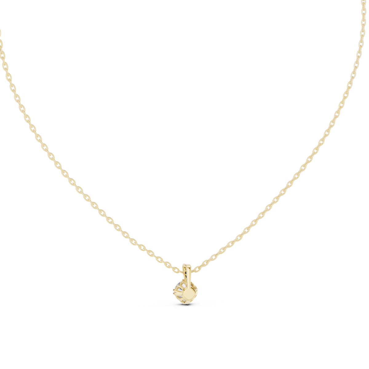 0.50 Ct Round Cut Lab Grown Diamond Double-Claw Solitaire Pendant