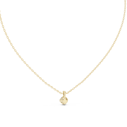 0.50 Ct Round Cut Lab Grown Diamond Double-Claw Solitaire Pendant