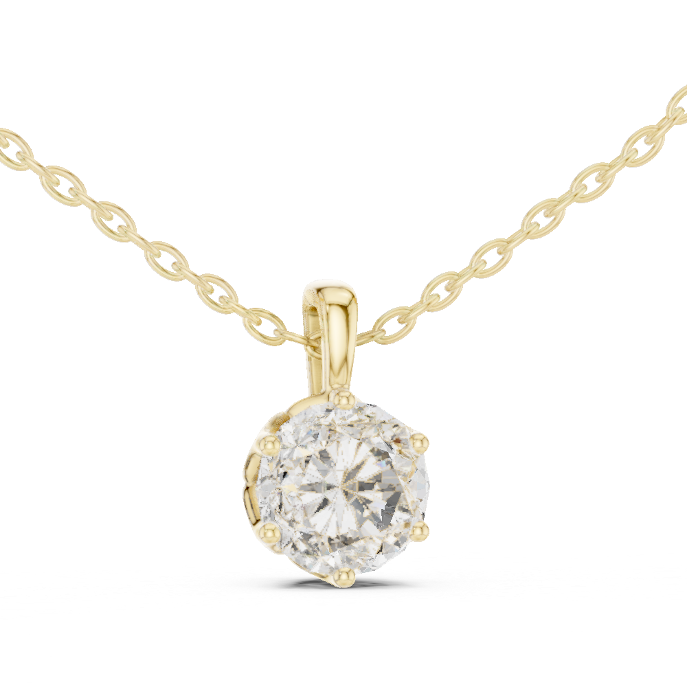 6-Prong Round Lab Grown Diamond Solitaire Drop Pendant