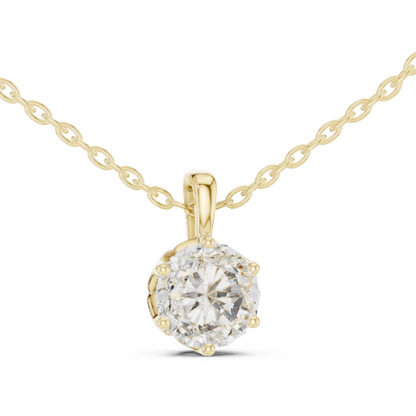 6-Prong Round Lab Grown Diamond Solitaire Drop Pendant