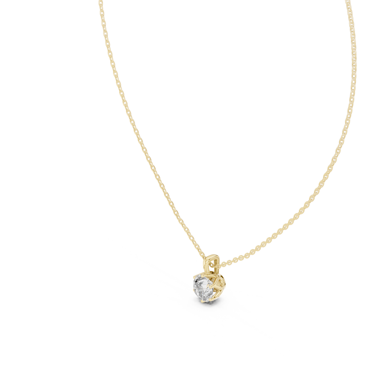 6-Prong Round Lab Grown Diamond Solitaire Drop Pendant