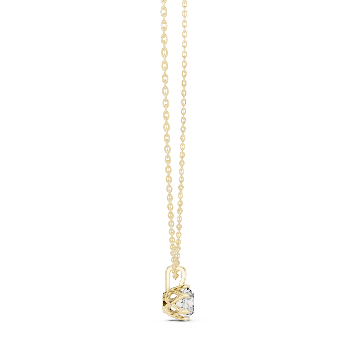 6-Prong Round Lab Grown Diamond Solitaire Drop Pendant
