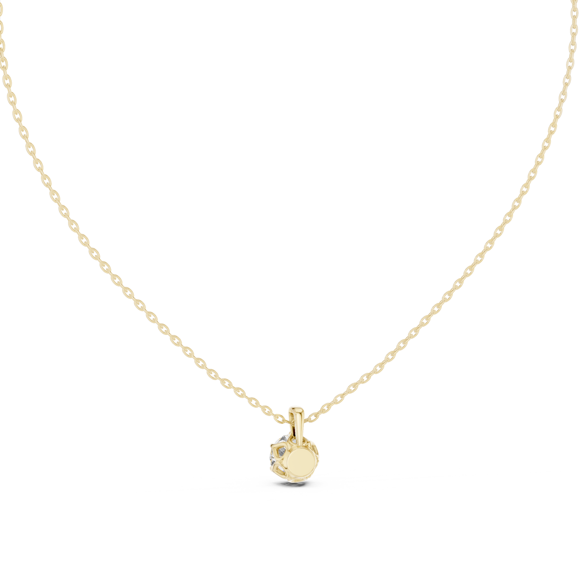 6-Prong Round Lab Grown Diamond Solitaire Drop Pendant