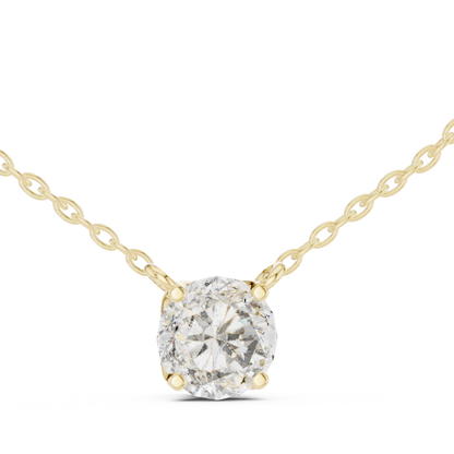 4-Prong Floating 1.00 Ct Round Lab Grown Diamond Solitaire Pendant