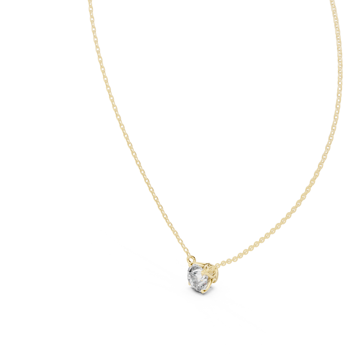 4-Prong Floating 1.00 Ct Round Lab Grown Diamond Solitaire Pendant