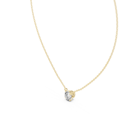4-Prong Floating 1.00 Ct Round Lab Grown Diamond Solitaire Pendant