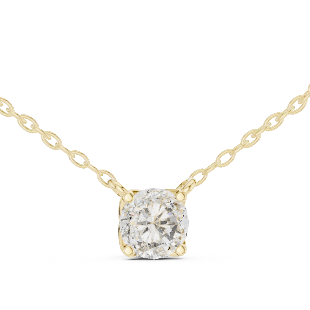 4-Prong Floating 0.85 Ct Round Lab Grown Diamond Solitaire Pendant