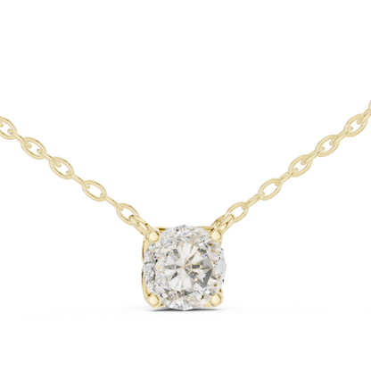 4-Prong Floating 0.85 Ct Round Lab Grown Diamond Solitaire Pendant