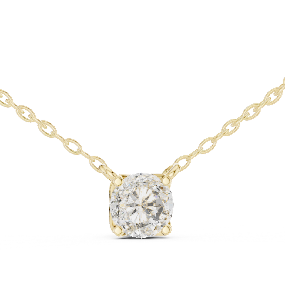 4-Prong Floating 0.85 Ct Round Lab Grown Diamond Solitaire Pendant