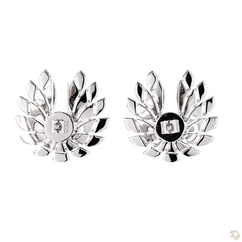 Wing Feather Pink Lab Grown Diamond Earrings