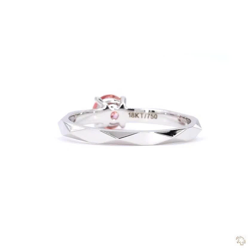 Four Prong Round Shape Pink Lab Grown Diamond Solitaire Ring