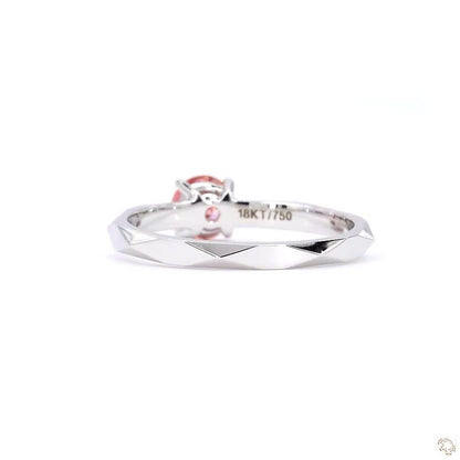 Four Prong Round Shape Pink Lab Grown Diamond Solitaire Ring