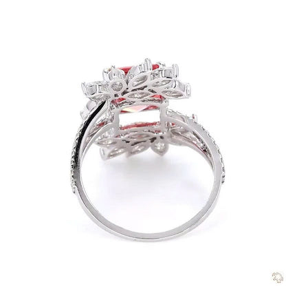 Radiant Cut and Marquise Lab Grown Diamond Solitaire Ring Tiara Band