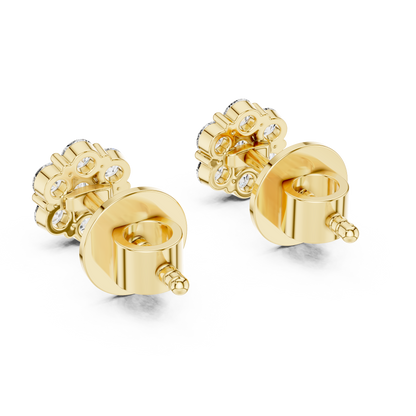 Multi Round Lab Grown Diamond Cluster Stud Earrings