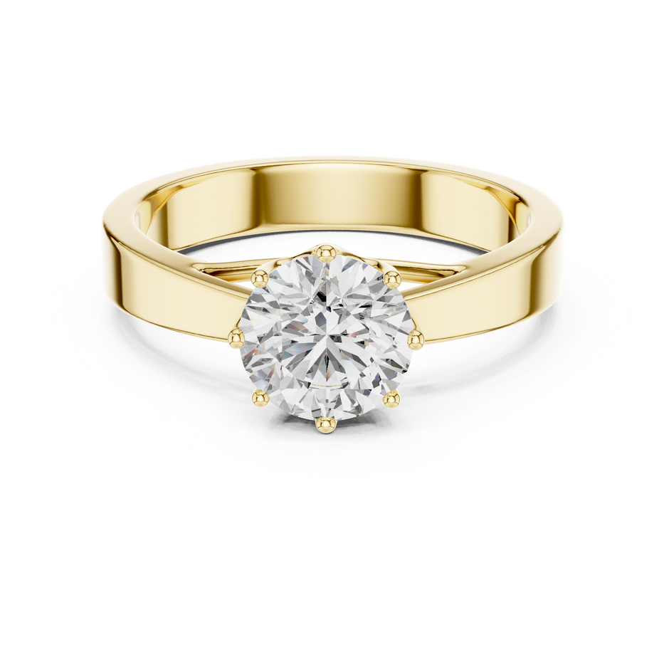 Classic Six-Prong 1ct Round Cut Lab Grown Diamond Solitaire Engagement Ring