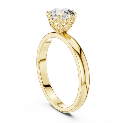 Eight-Prong Filigree Basket 1ct Round Lab Grown Diamond Solitaire Ring
