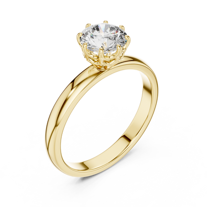 Eight-Prong Filigree Basket 1ct Round Lab Grown Diamond Solitaire Ring