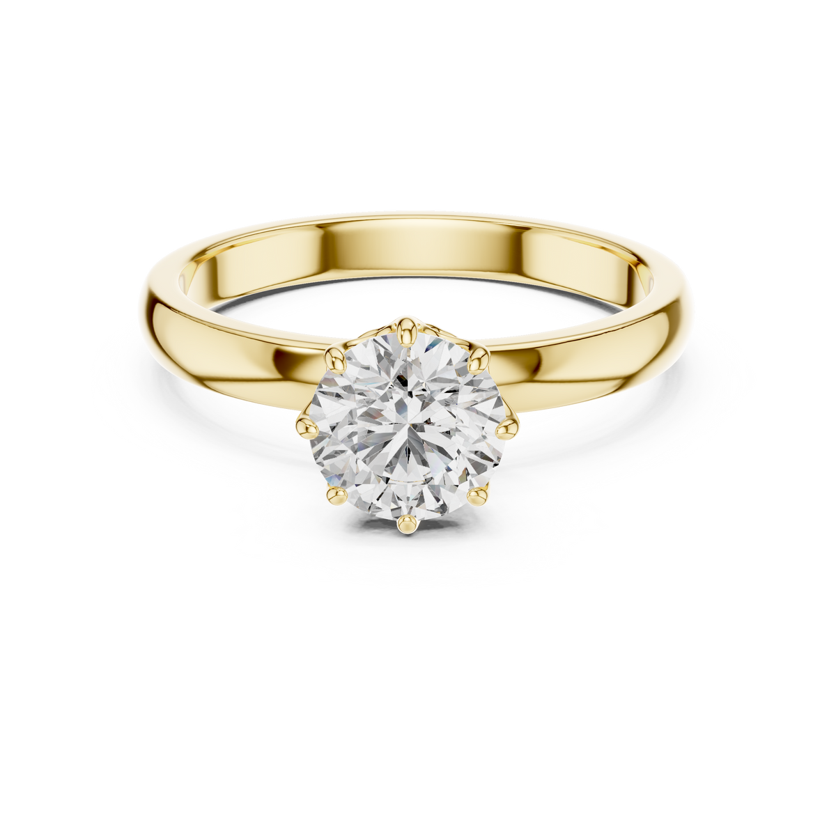 Eight-Prong Filigree Basket 1ct Round Lab Grown Diamond Solitaire Ring