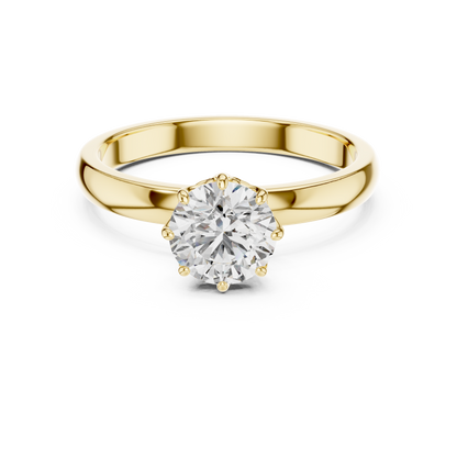 Eight-Prong Filigree Basket 1ct Round Lab Grown Diamond Solitaire Ring