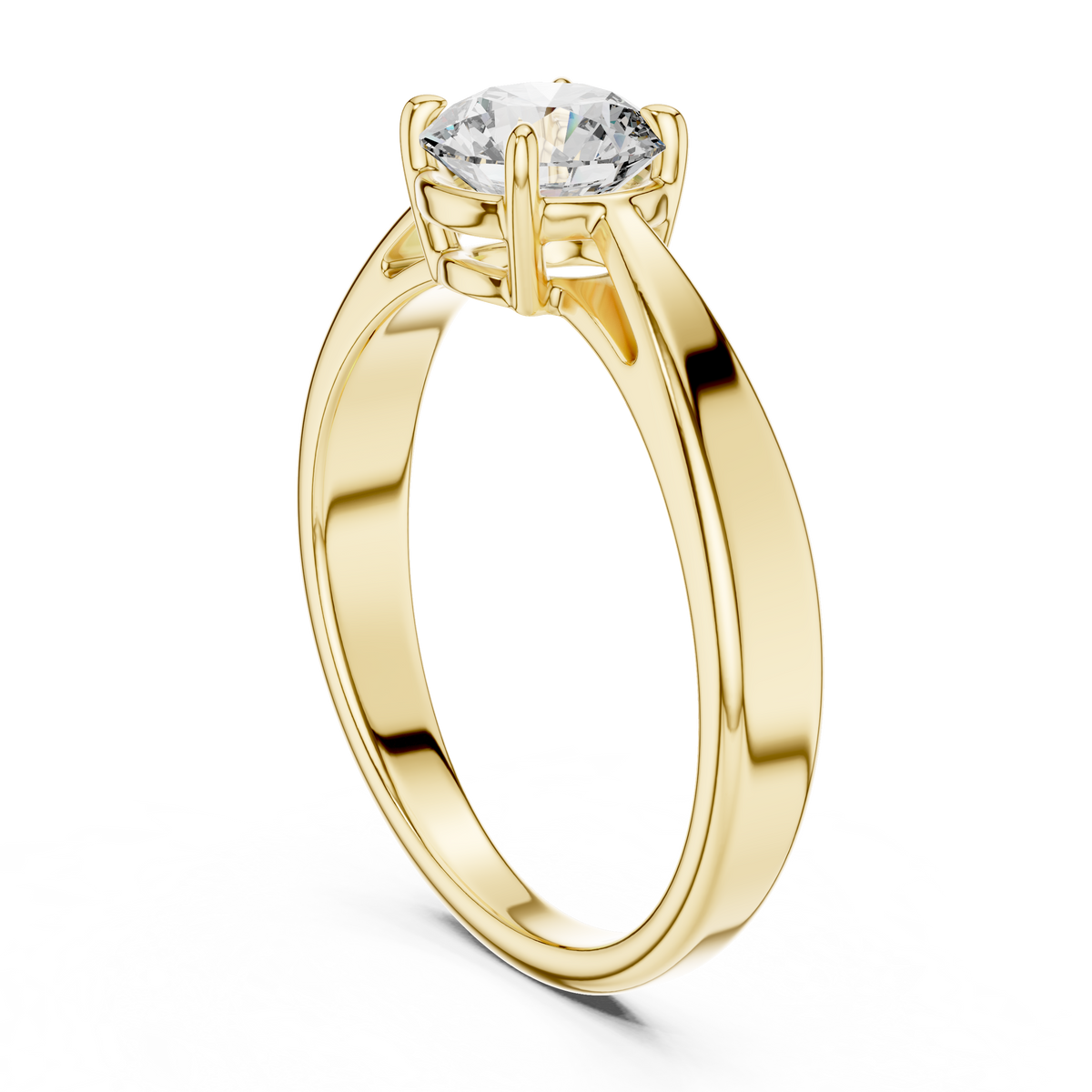 Classic Four-Prong 1ct Round Cut Lab Grown Diamond Solitaire Engagement Ring