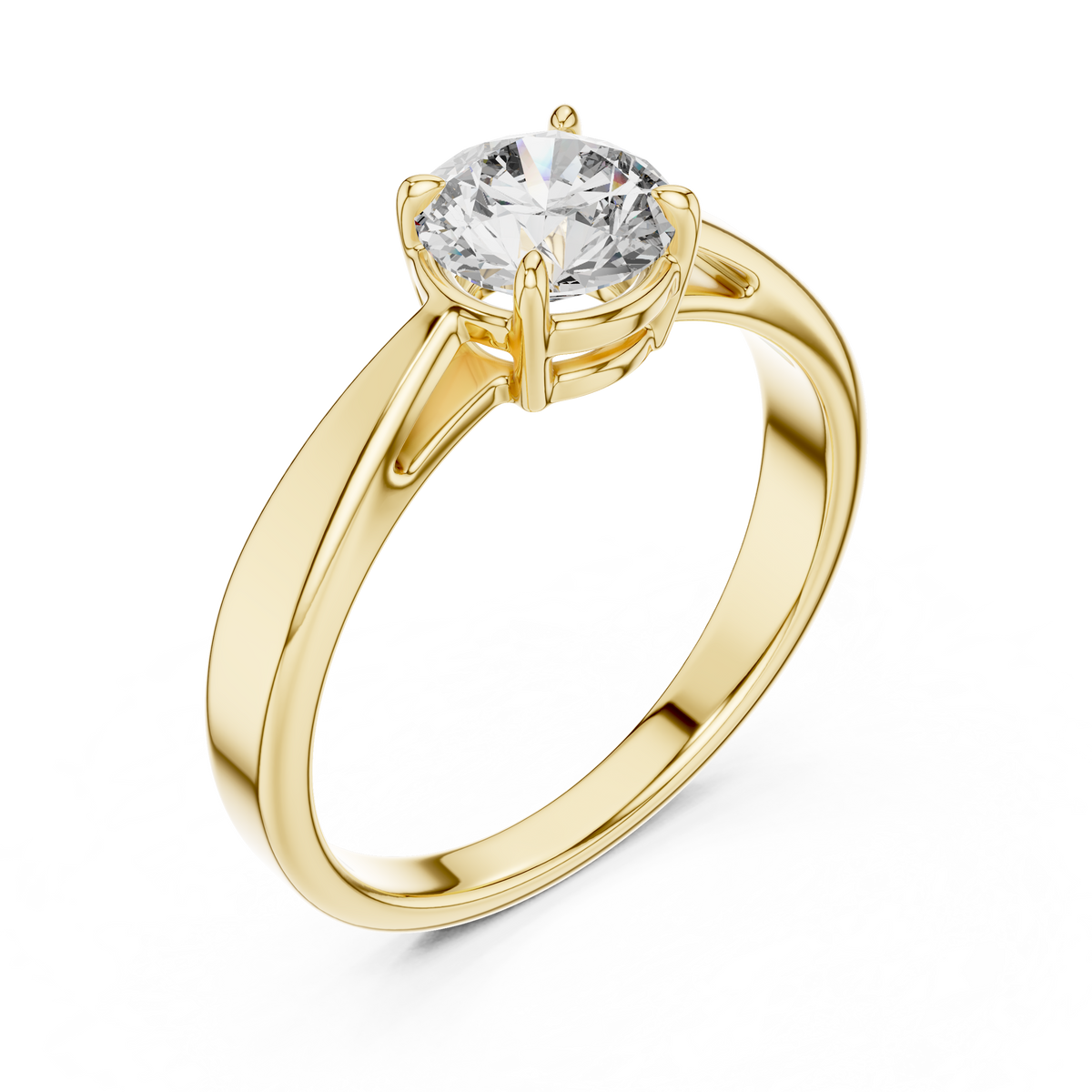 Classic Four-Prong 1ct Round Cut Lab Grown Diamond Solitaire Engagement Ring