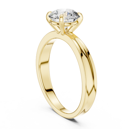 1ct Round Cut Lab Grown Diamond Solitaire Wide Band Engagement Ring