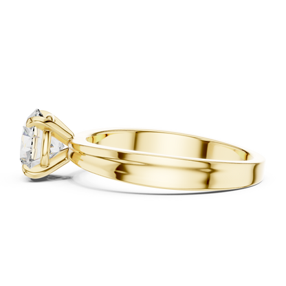 1ct Round Cut Lab Grown Diamond Solitaire Wide Band Engagement Ring