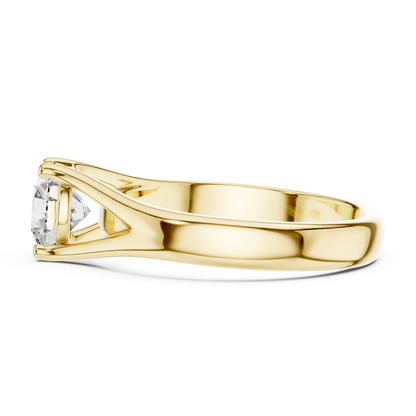 Modern Split-Shank 1ct Round Cut Lab Grown Diamond Solitaire Engagement Ring