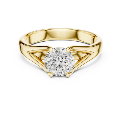 Modern Split-Shank 1ct Round Cut Lab Grown Diamond Solitaire Engagement Ring
