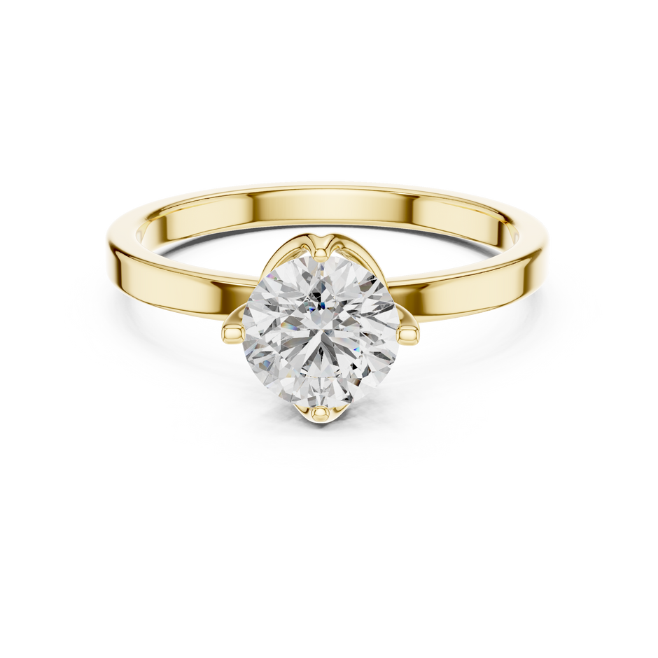 Vintage Antique Split-Shank Round Cut Lab Grown Diamond Engagement Ring