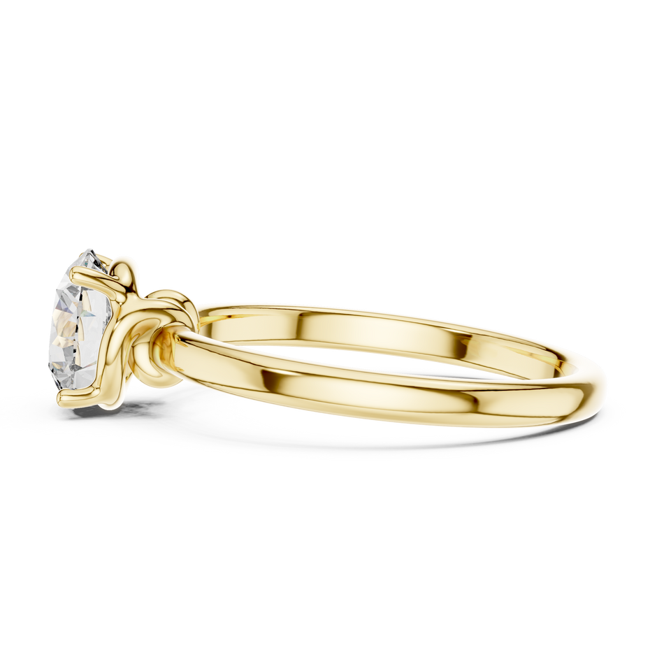 Love Knot Round Cut Lab Grown Diamond Solitaire Engagement Ring