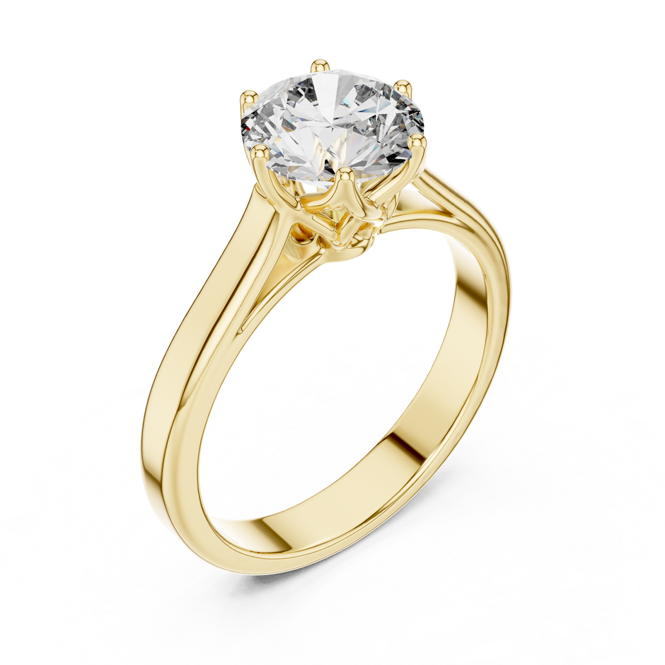 Classic Six-Prong 1ct Round Cut Lab Grown Diamond Solitaire Engagement Ring