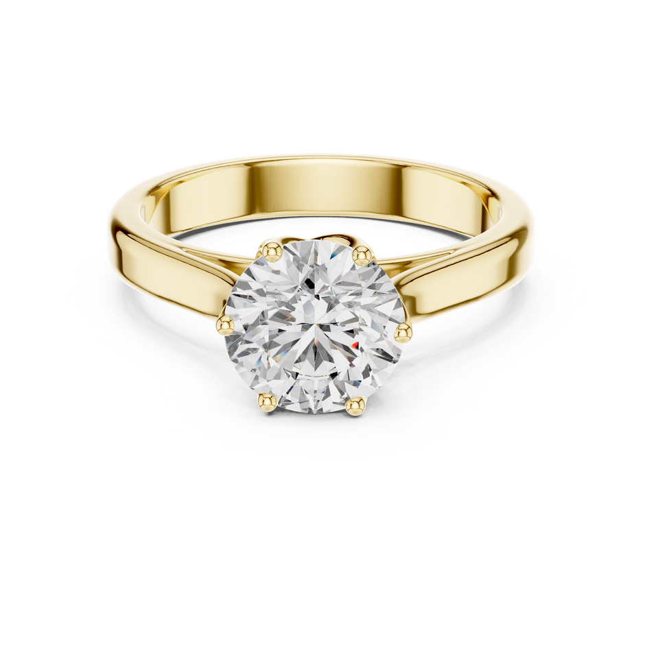 Classic Six-Prong 1ct Round Cut Lab Grown Diamond Solitaire Engagement Ring